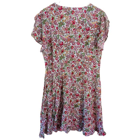 NWT Loft Plus Jungle Ruffle Floral Pocket Button Up Short Sleeve Dress 16 - Picture 3 of 11